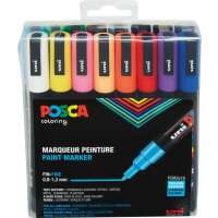 Marker POSCA PC-3M fein Rundspitze 0,9-1,3 mm - 16er Etui sortiert