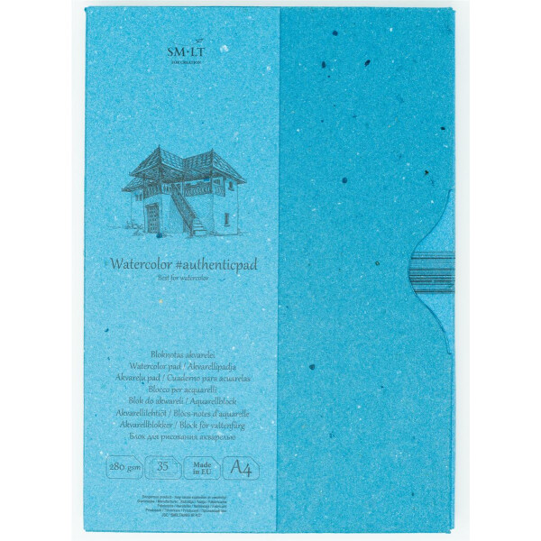 Skizzenblock Authentic A4 im Schuber - weißes Aquarell Papier, 35 Blatt, 280 g/qm