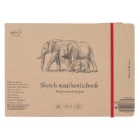 Skizzenheft Authentic 17x24 cm - braunes RCP Papier, 28 Blatt, 135 g/qm