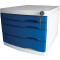 Schubladenbox the safe 4 Schübe, abschließbar - blau