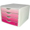 Schubladenbox Chameleon, 4 Schübe, geschlossen - simple pink