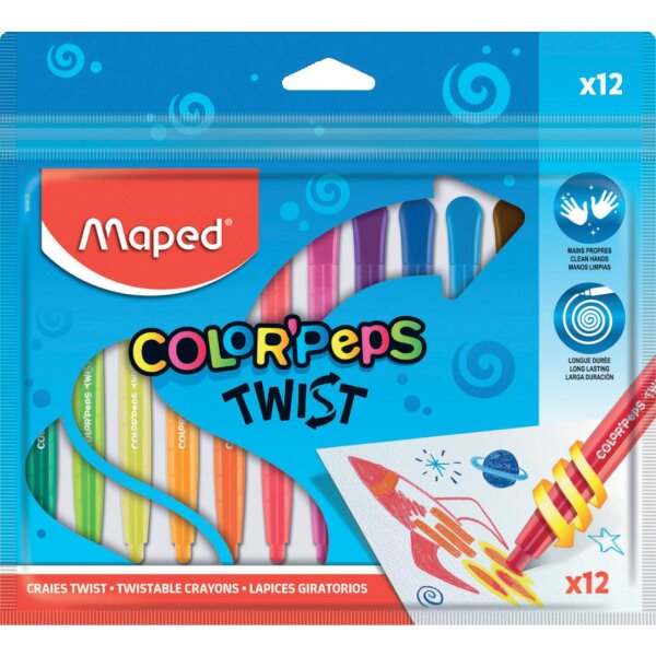 Wachsstifte COLORPPEPS TWIST x12 - Blister
