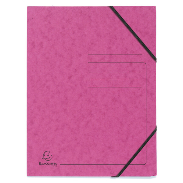 Eckspannmappe A4, ohne Klappen, bedruckt, 355g/qm - rosa