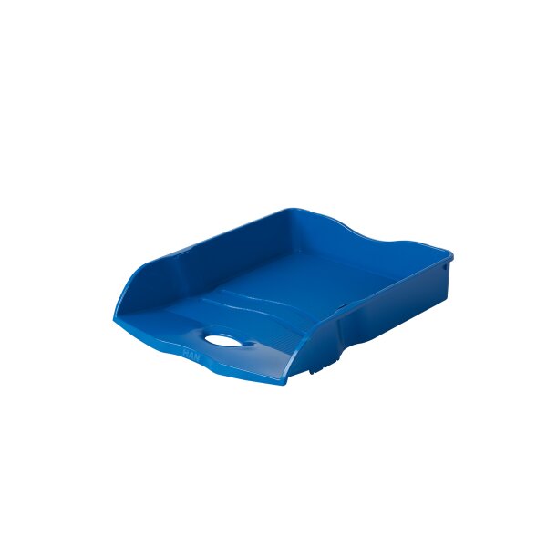 Briefablage Re-LOOP, DIN A4/C4, 100% Recyclingmaterial, stapelbar, nestbar, stabil - blau