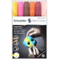 Acrylmarker Paint-It 310 2mm - Set 3 6er Etui, farbig...