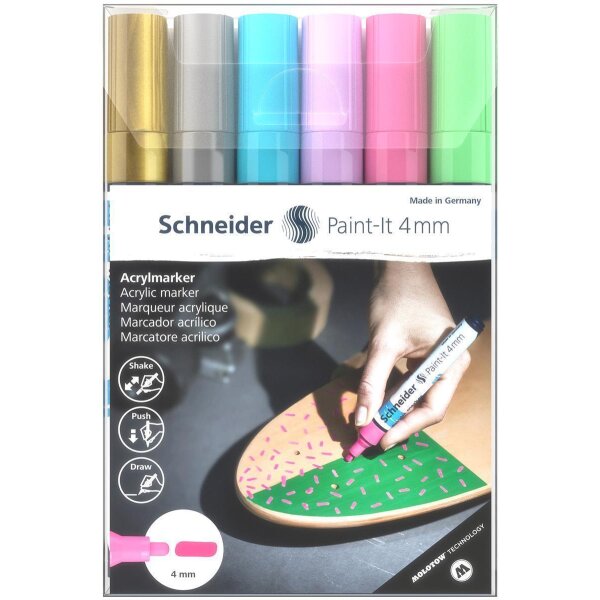 Acrylmarker Paint-It 310 Rundspitze 2mm - Set 2 Metallic-...