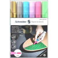 Acrylmarker Paint-It 320 4mm - Set 2 6er Etui, farbig sortiert