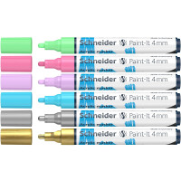 Acrylmarker Paint-It 320 4mm - Set 2 6er Etui, farbig sortiert