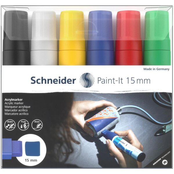 Acrylmarker Paint-It 330 15mm - Set 1 6er Etui, farbig sortiert