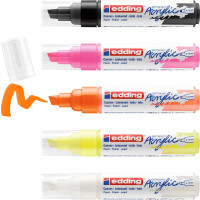Acrylmarker 5000/5S breit, Keilspitze 5-10 mm - 5er Etui Kombination "neon"