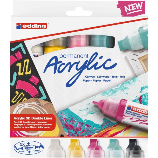Acrylmarker 5400/5S Double Liner 3D - 5er Etui basic