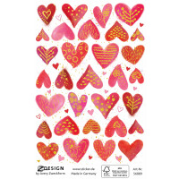 CRE Sticker Herzen Papier gepr., Inhalt: 1 Bogen