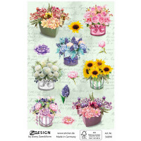 CRE Sticker Blumen Papier, Inhalt: 2 Bogen