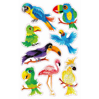 KID Glitter stickers Vögel, Inhalt: 1 Bogen