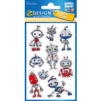 KID Glitter Sticker Roboter, Inhalt: 1 Bogen