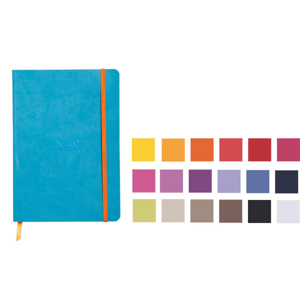 Cahier à couverture souple A5-240 pages, 90g/m² blanc pointillé - toutes les couleurs