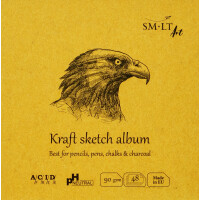 Skizzenheft Authentic Kraft Papier, 90 g/qm, 48 Blatt - 14 x 14 cm