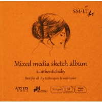 Skizzenbuch Authentic Mix Media Papier 200 g/qm, 32 Blatt - 14 x 14 cm
