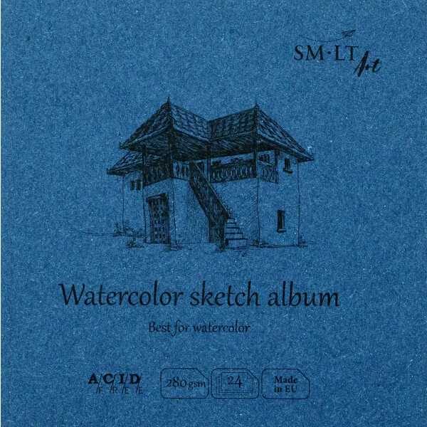 Skizzenblock Authentic 9x9 cm - Aquarell Papier, 24 Blatt, 280 g/qm