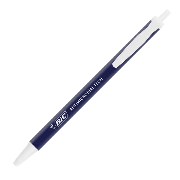 BIC ANTIMICROBIAL TECH Clic Stic blau – Druckkugelschreiber mit antibakterieller Wirkung, 20er Box
