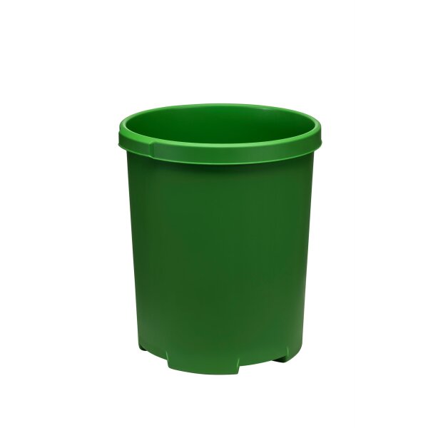 Großpapierkorb KLASSIK XXL, 50 Liter, 2 Griffmulden, extra stabil, rund - grün