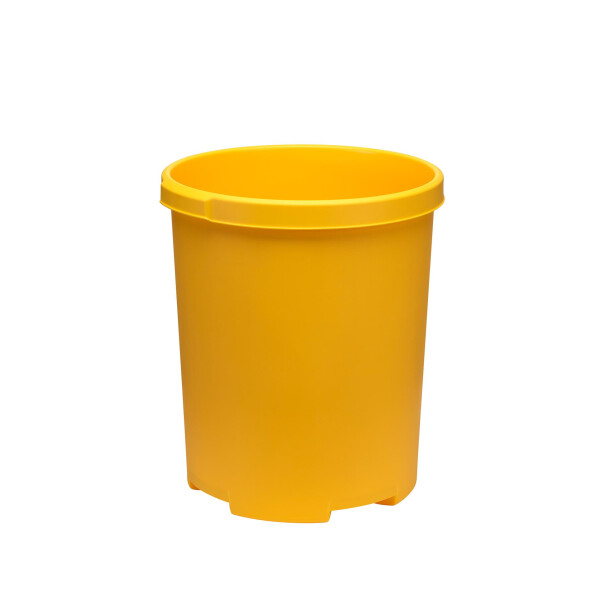 Großpapierkorb KLASSIK XXL, 50 Liter, 2 Griffmulden, extra stabil, rund - gelb