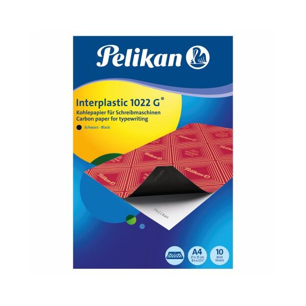 interplastic 1022 G Kohlepapier, DIN A4, 10 Blatt, Schwarz