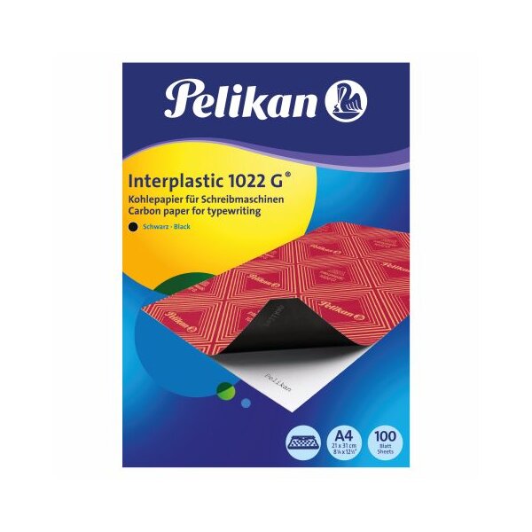 interplastic 1022 G Kohlepapier, DIN A4, 100 Blatt, Schwarz