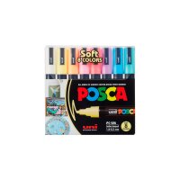 Acrylic marker POSCA PC-5M - set of 8 pastel colours