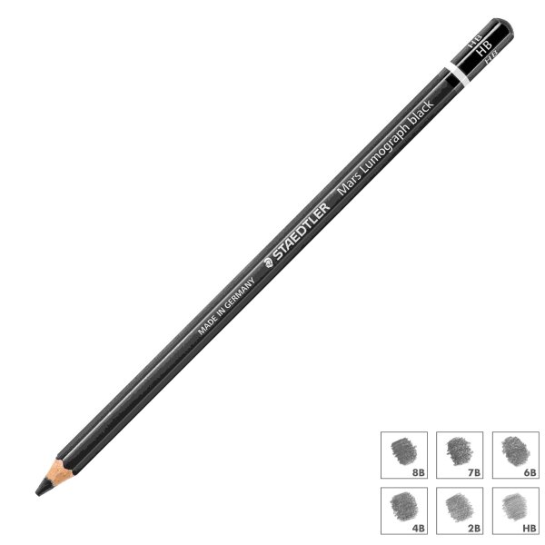 Crayon Lumograph noir - tous les degrés de dureté
