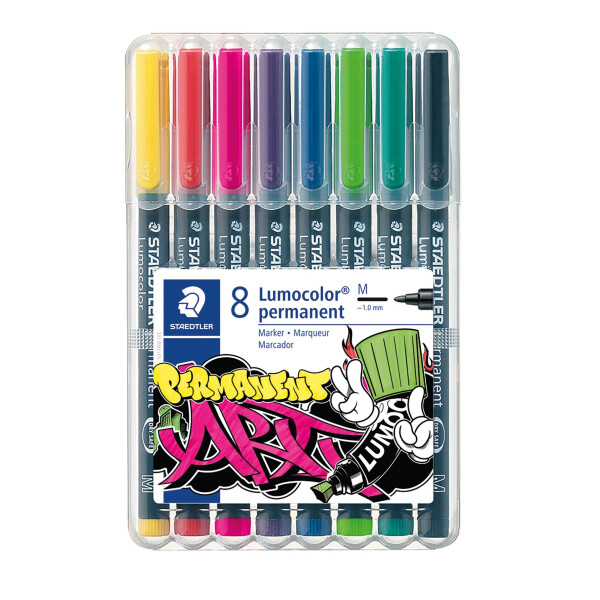 Universalstift Lumocolor M permanent - 8er Box - künstl. Farbsortierung
