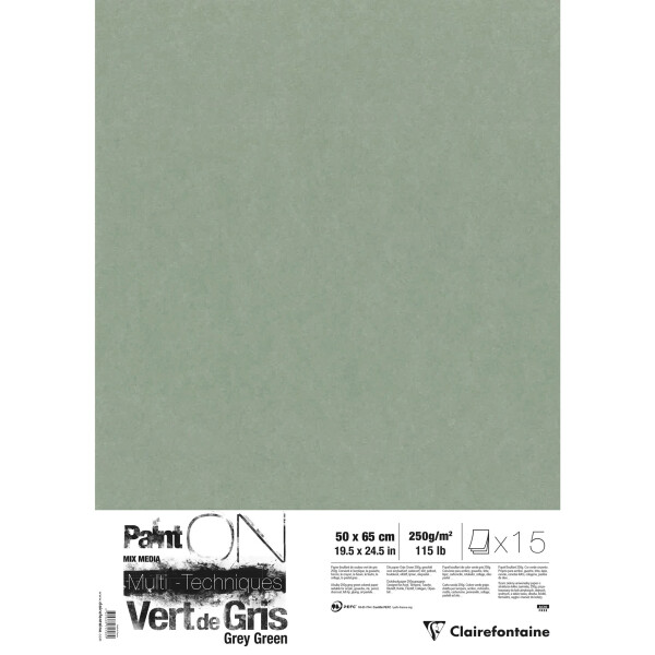 Zeichenpapier PaintOn 50x65 cm grün/grau 15 Bogen 250g/qm