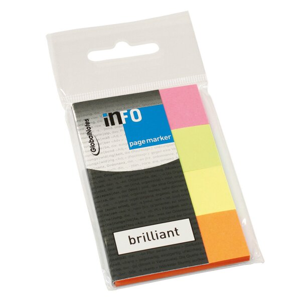 Page Marker Papier brilliant 20x50mm, 4 Farben