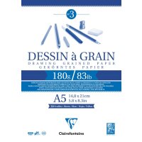 Clairefontaine "Dessin à Grain" Zeichenblock A5 30 Blatt 180g/qm kopfgeleimt