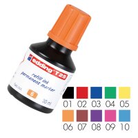 Nachfülltinte T25 für Permanentmarker 30ml - 10 Farben