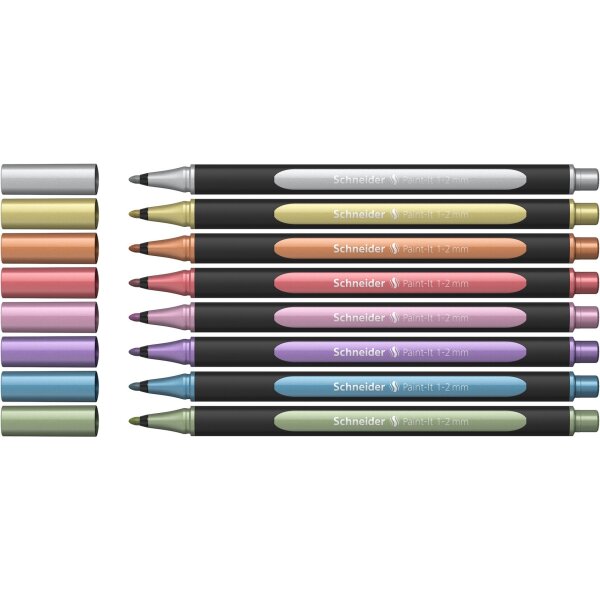 Metallicliner 020 Paint-It 1-2 mm 8er Etui, farbig sortiert