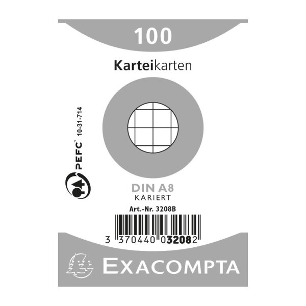 EXACOMPTA Karteikarten A8 kariert weiss 100St