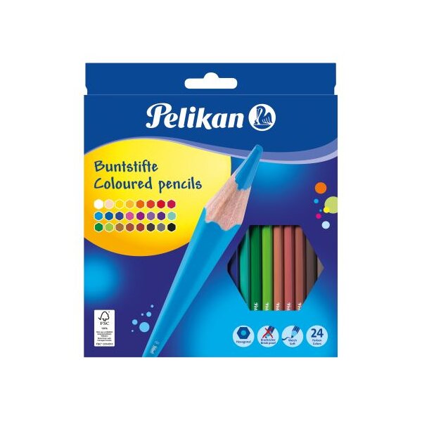Standard-Buntstifte, 24 Stifte, Farben sortiert