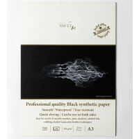 Zeichenblock synthetisch schwarzes Papier 155 g/qm, 10...