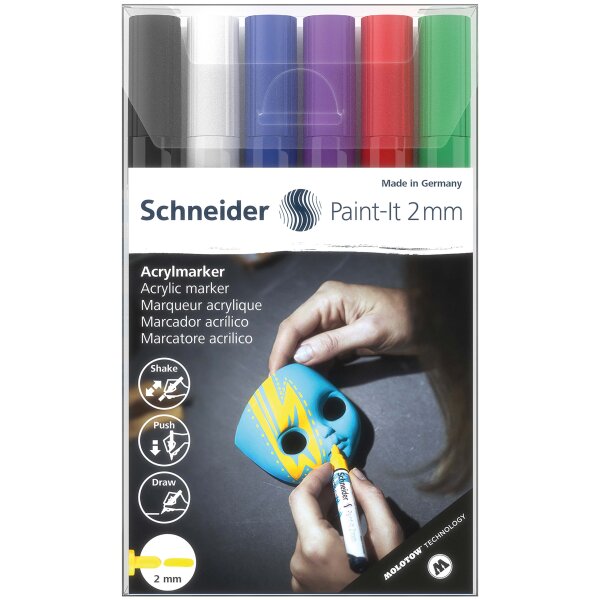 Acrylmarker Paint-It 310 2mm - Set 1 6er Etui, farbig sortiert