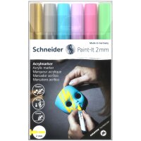 Acrylmarker Paint-It 310 2mm - Set 2 6er Etui, farbig...