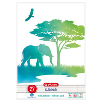 Schulblock A4/50 Blatt Lin.27 GREENline Elefant Blauer Engel