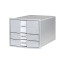 Schubladenbox IMPULS, DIN A4/C4, 3 geschl. Schubladen, inkl. Einsatz - lichtgrau