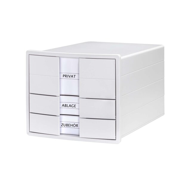 Schubladenbox IMPULS, DIN A4/C4, 3 geschl. Schubladen, inkl. Einsatz - weiß