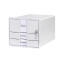 Schubladenbox IMPULS, 3 geschl. Schubladen, inkl. Einsatz + Schloss - weiß