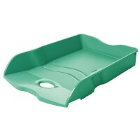 Briefablage LOOP, DIN A4/C4, stabil, stapelbar, nestbar - jade-grün
