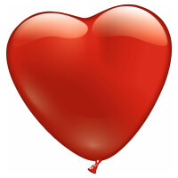 Herzluftballons, rot, 6er Beutel