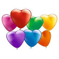 Luftballons bunte Herzen, 10er Beutel