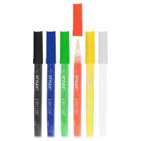 Acrylmarker Rundspitze 1 - 2 mm - 6er Set Grundfarben