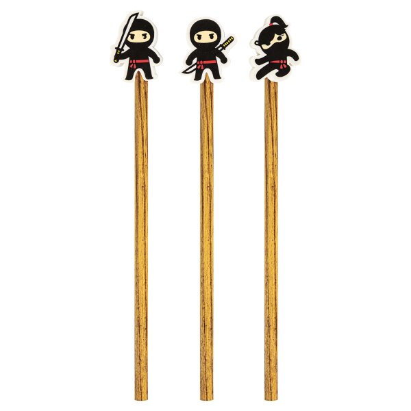 Ninja, Bleistift mit Radiergummi-Topper